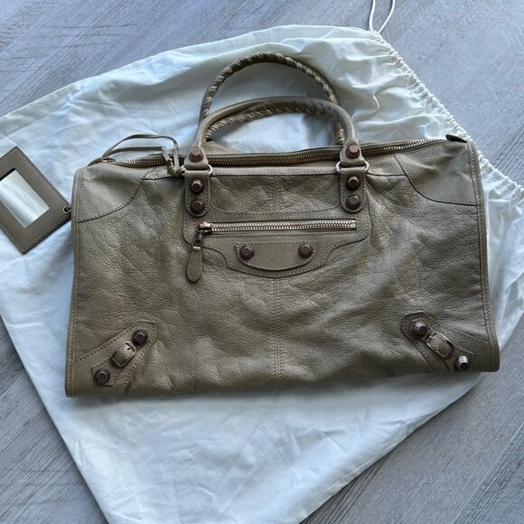 BALENCIAGA LE CITY LARGE BEIGE HANDBAG - Picture 9 of 13